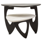 2 Tier Coffee Table with black and white tops on white background