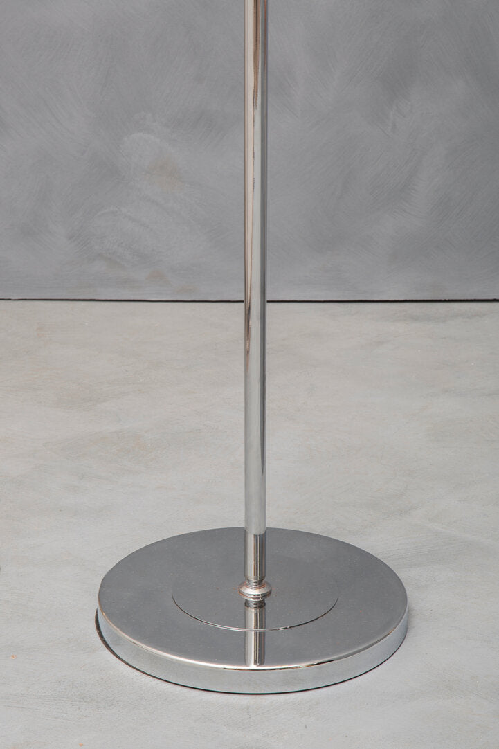 Metal stand on a grey background