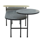 3 Tiered Black Gold and Stone Coffee Table on white background