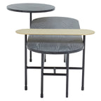 3 Tiered Black Gold and Stone Coffee Table on white background