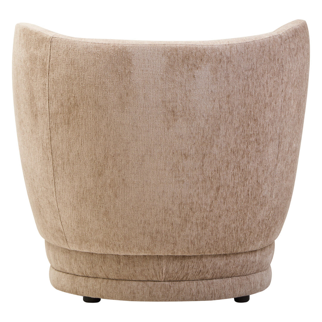 Beige armchair from the back on a white background