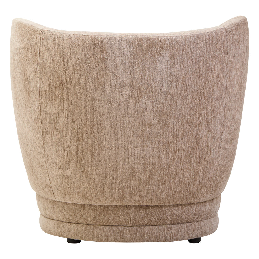 Beige armchair from the back on a white background