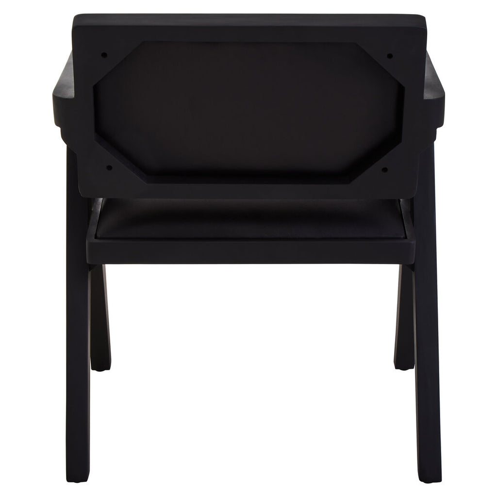 Black wooden chair on a white background