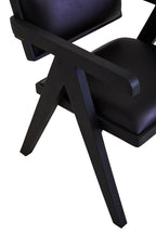 Black office chair with armrests on a white background