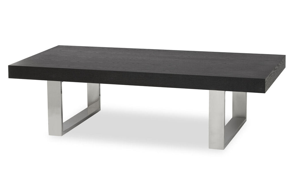 Black and Steel coffee table on white background