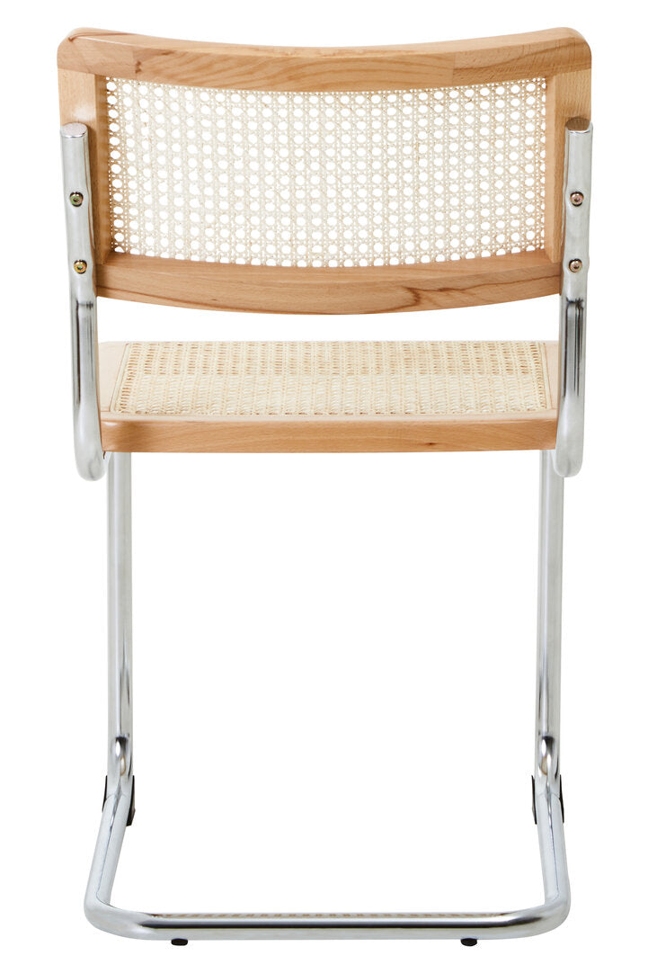 Cesca-like Cantilever Rattan Dining Chair on white background