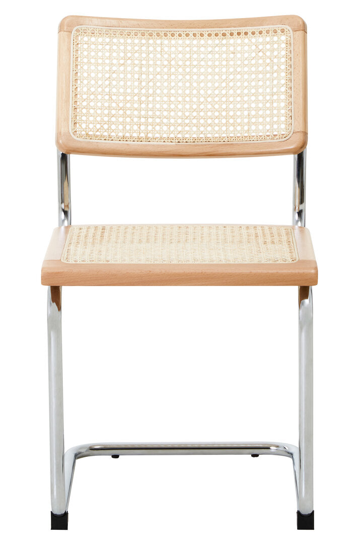 Cesca-like Cantilever Rattan Dining Chair on white background