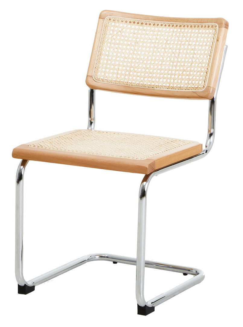 Cesca-like Cantilever Rattan Dining Chair on white background