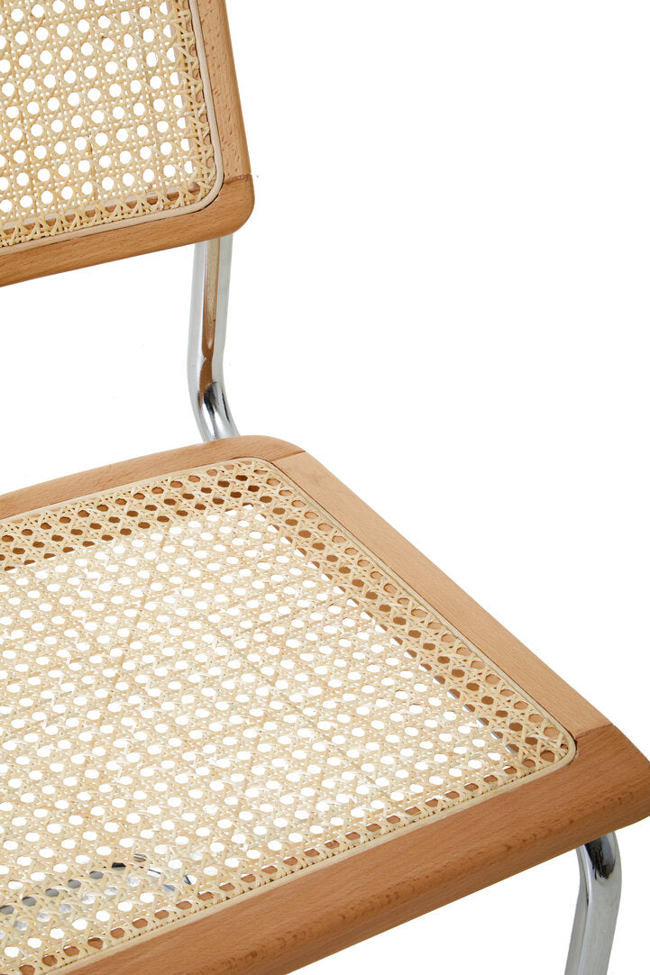 Cesca-like Cantilever Rattan Dining Chair on white background