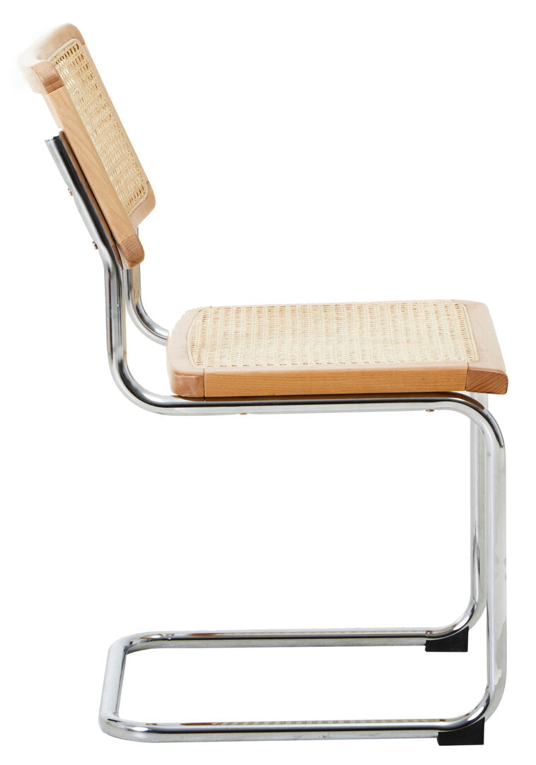 Cesca-like Cantilever Rattan Dining Chair on white background