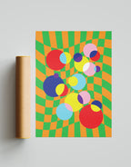 Checkerboard Bubbles Poster without Frame