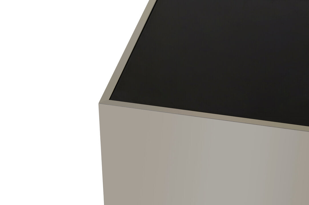 Chrome Square Coffee Table on white background