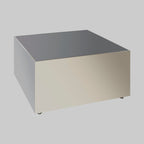 Chrome Square Coffee Table on grey background