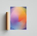Colour Gradient Blur Poster next to poster tube
