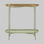 Green Gold Side Table on grey background