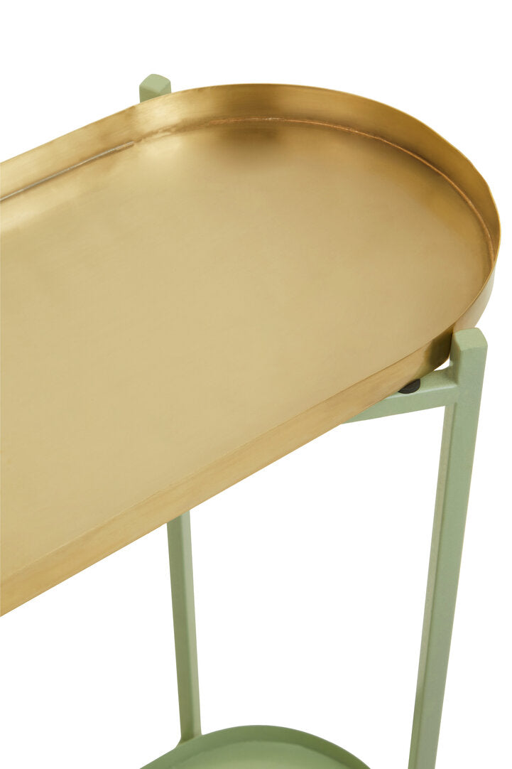 Green Gold Side Table detail on white background