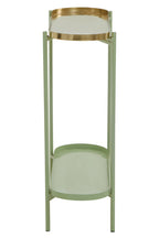 Green Gold Side Table side on white background