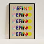 KEFINO Logo Poster in Black Frame