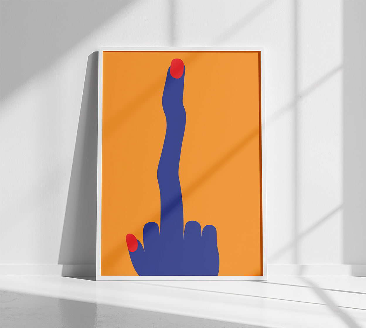 Middle_finger_Poster_in_white_frame