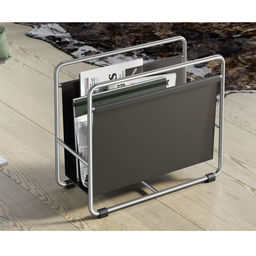 KEFINO ZACK Minimalist matte black steel magazine rack