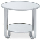 Round Mirror Side Table on white background
