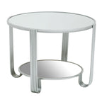 Round Mirror Side Table on white background