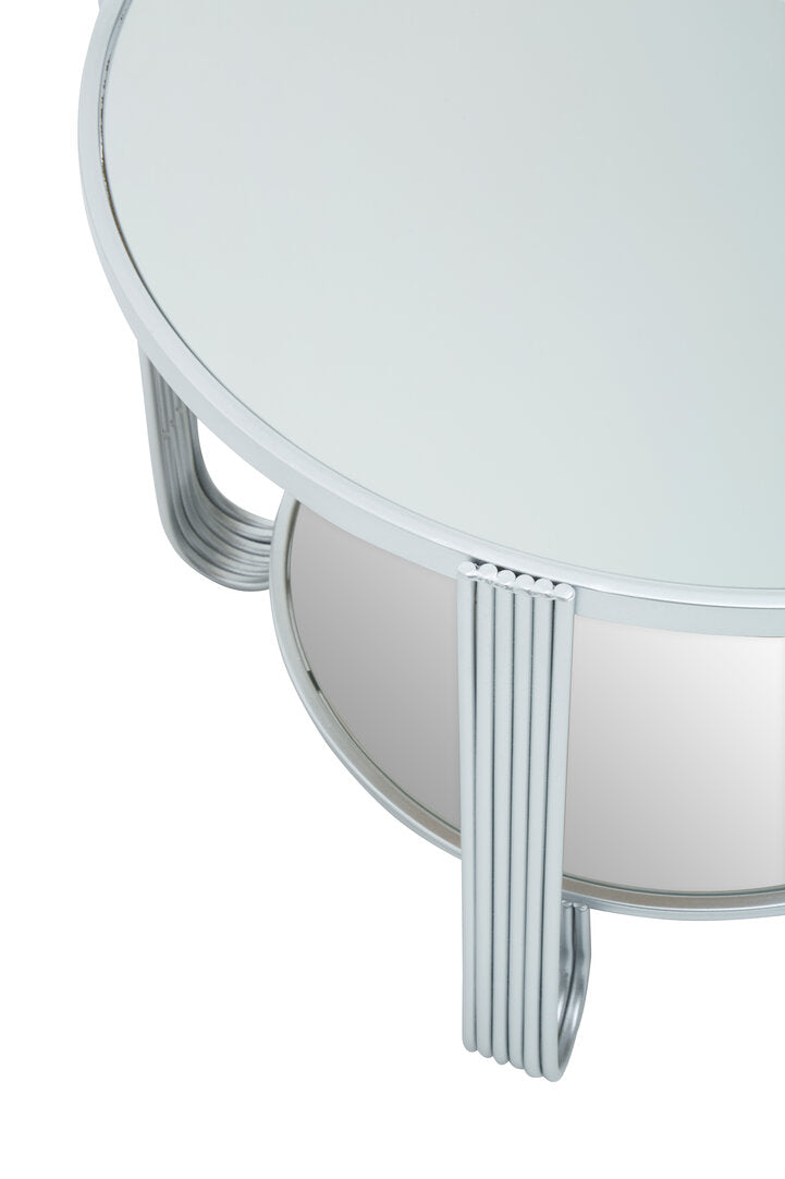Round Mirror Side Table on white background