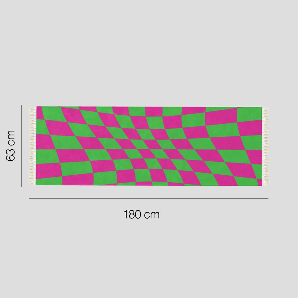 Pink & Green Checkerboard Runner 180x63cm