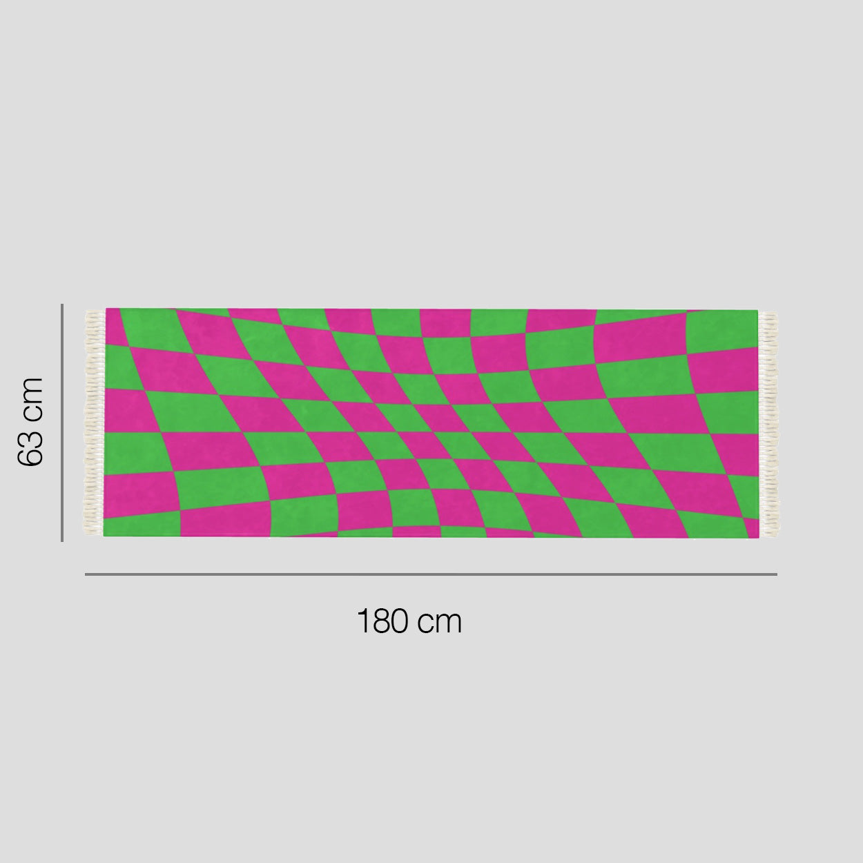 Pink & Green Checkerboard Runner 180x63cm