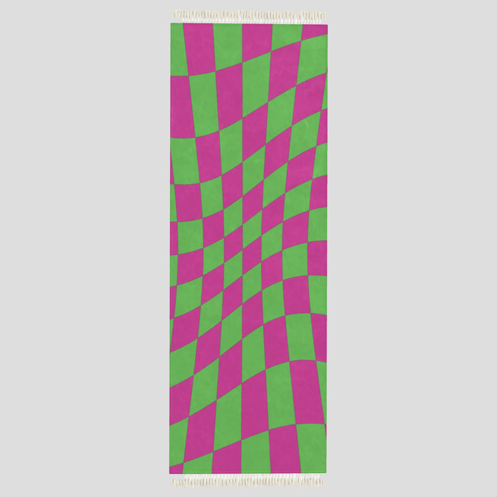 Pink & Green Checkerboard Runner 180x63cm