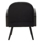 Midcentury Rattan and Black Velvet Armchair