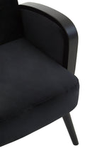 Midcentury Rattan and Black Velvet Armchair