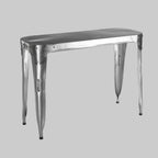 Silver Aero Console Table on grey background