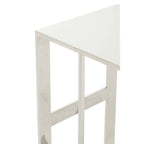 Silver side table close uo