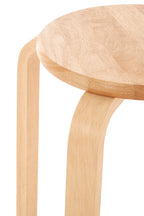 Four-legged Bent Rubber Wood Stool − stackable