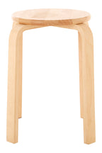 Four-legged Bent Rubber Wood Stool − stackable