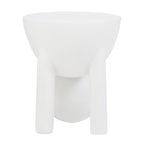White stool with a minimalist design on a white background