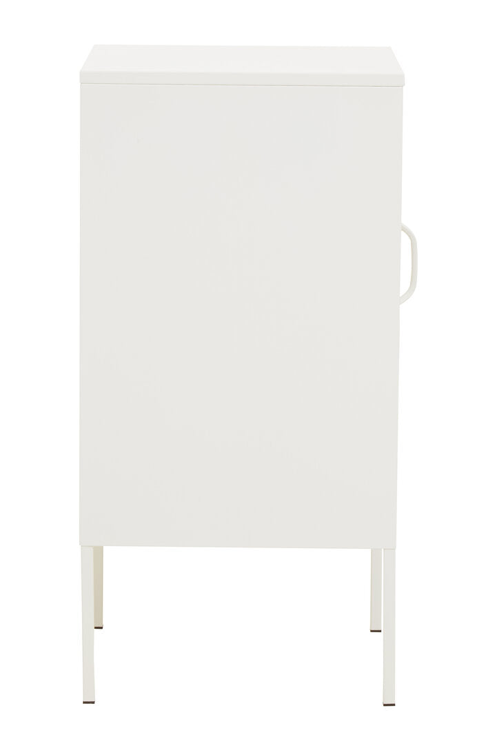 White cabinet with a lid on a white background
