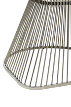 Close-up of a metal wire basket on a white background