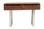 Acacia Wood Open Drawers Console on white background