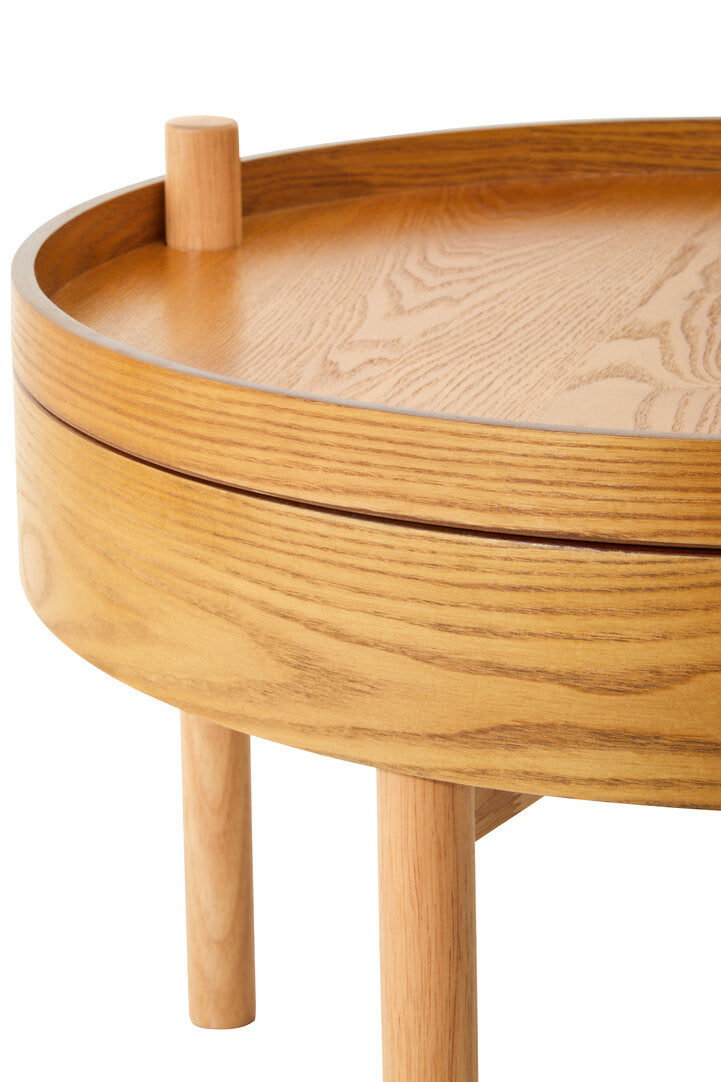 Wooden Coffee table with storage on white background